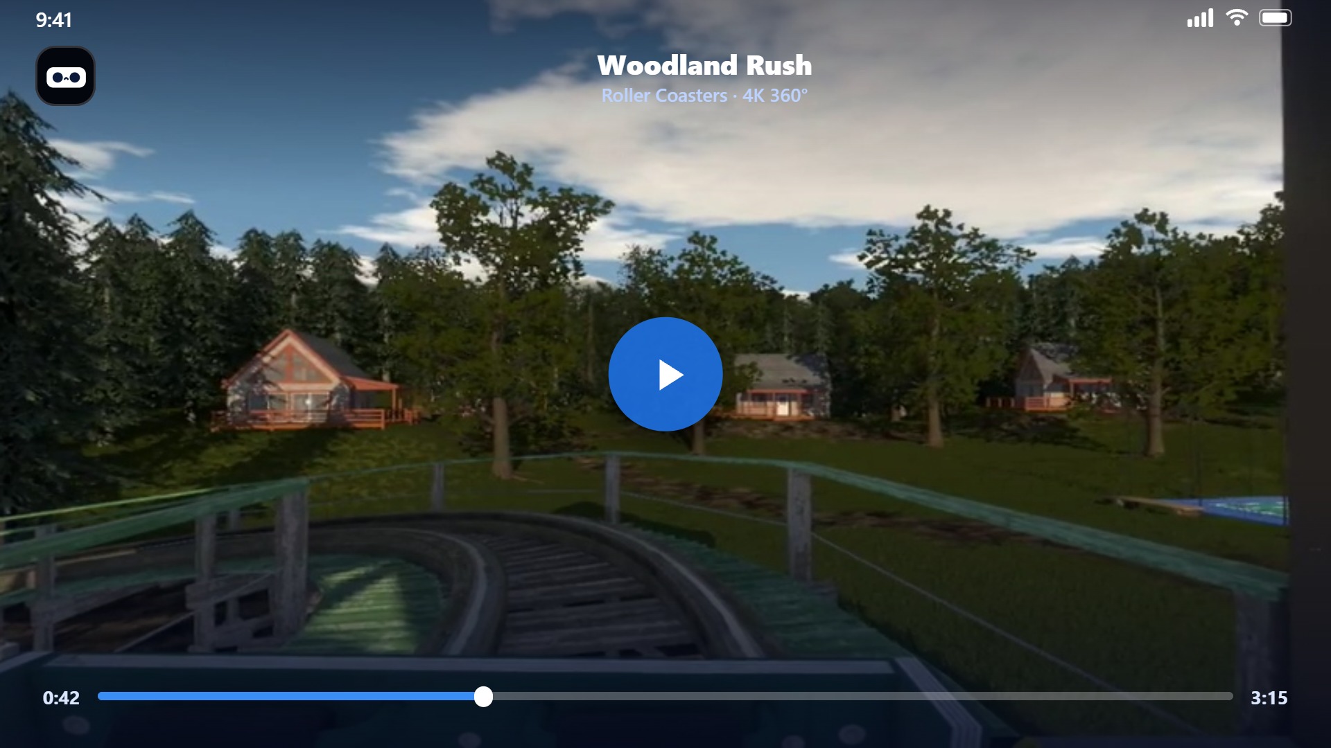 Orbix 360° playing an immersive 360° video